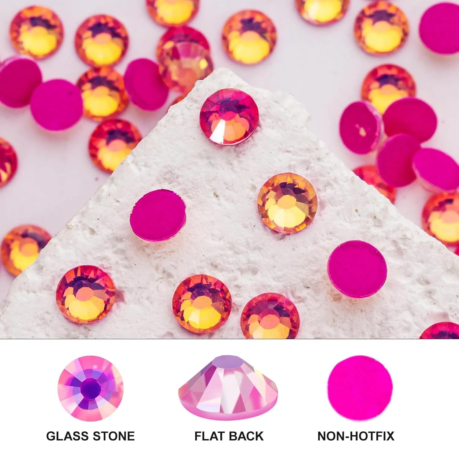 Novani 3000 Pieces Flatback Rhinestones Glass Round Gems F-Rose Crystals for Nail Art DIY Crafts Clothes Shoes,SS20,4.6-4.8mm