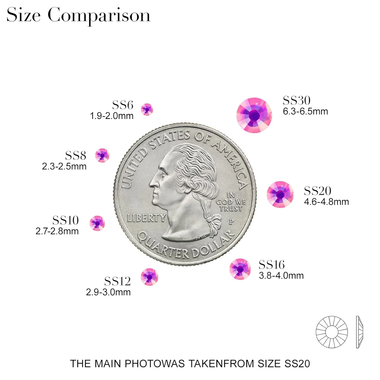 Novani 3000 Pieces Flatback Rhinestones Glass Round Gems F-Rose Crystals for Nail Art DIY Crafts Clothes Shoes,SS20,4.6-4.8mm