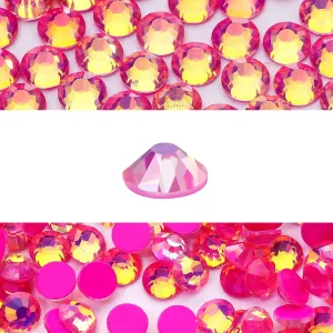 Novani 3000 Pieces Flatback Rhinestones Glass Round Gems F-Rose Crystals for Nail Art DIY Crafts Clothes Shoes,SS20,4.6-4.8mm