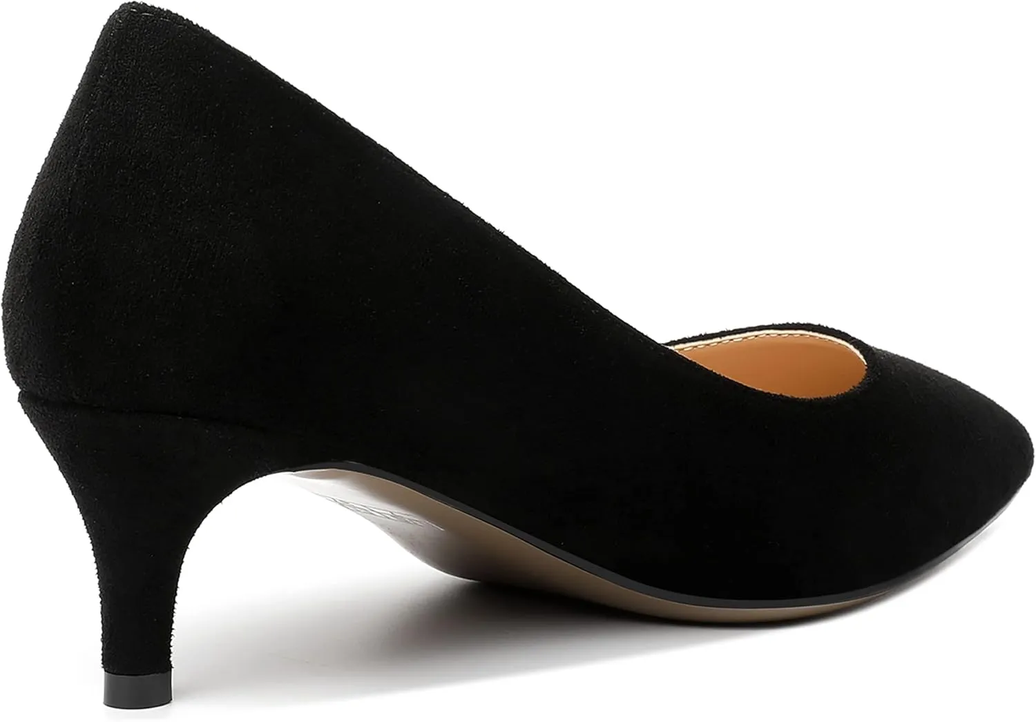 NUMALEO Womens Dating Dress Solid Pointed Toe Slip On Casual Kitten Low Heel Pumps Shoes 2 Inch