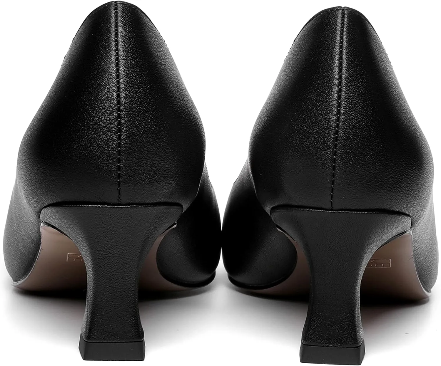 NUMALEO Womens Matte Dress Solid Square Toe Slip On Dating Spool Low Heel Pumps Shoes 2 Inch