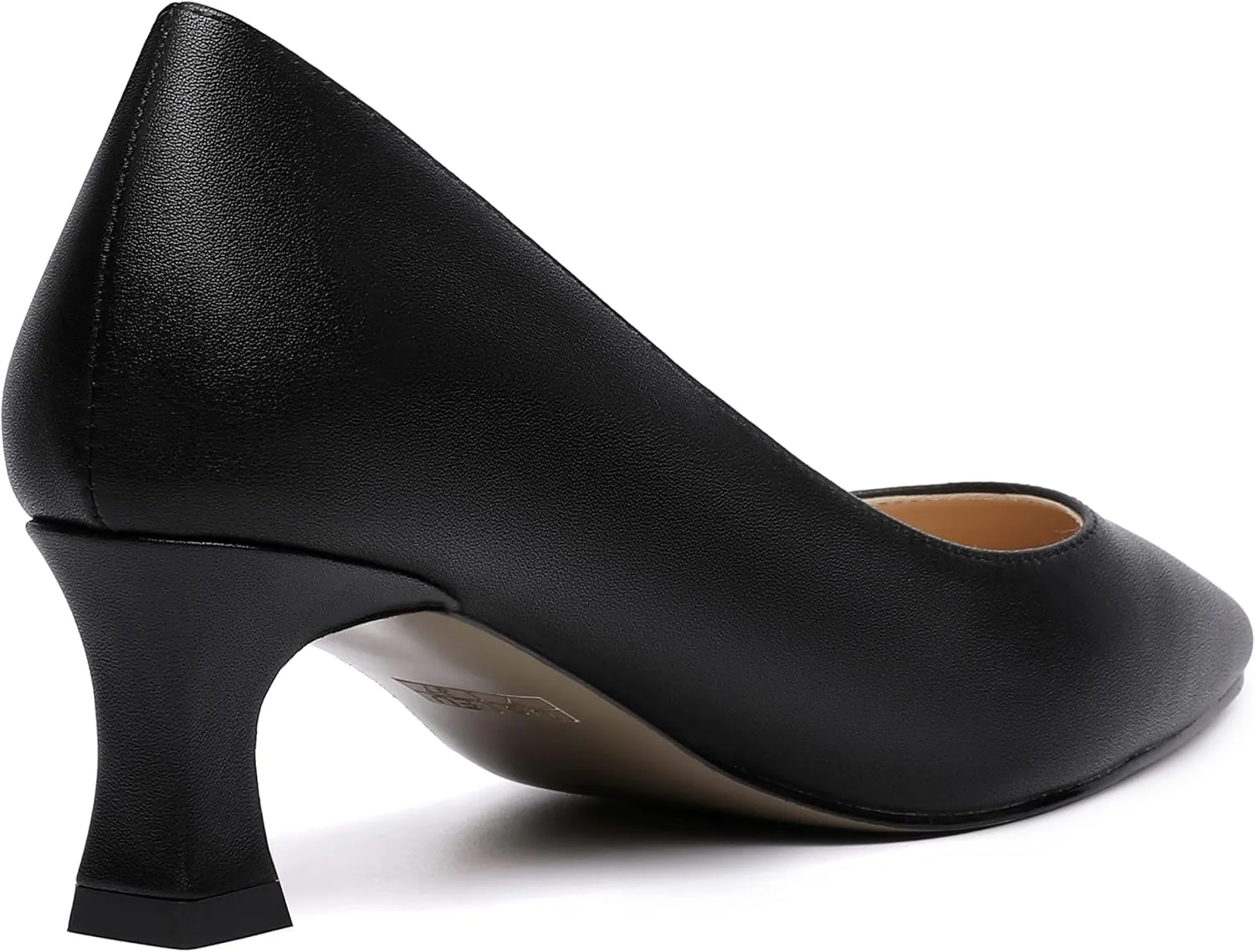 NUMALEO Womens Matte Dress Solid Square Toe Slip On Dating Spool Low Heel Pumps Shoes 2 Inch