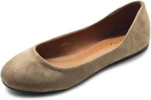 Ollio Womens Shoe Ballet Light Faux Suede Low Heels Flat