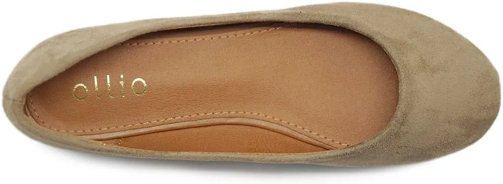Ollio Womens Shoe Ballet Light Faux Suede Low Heels Flat