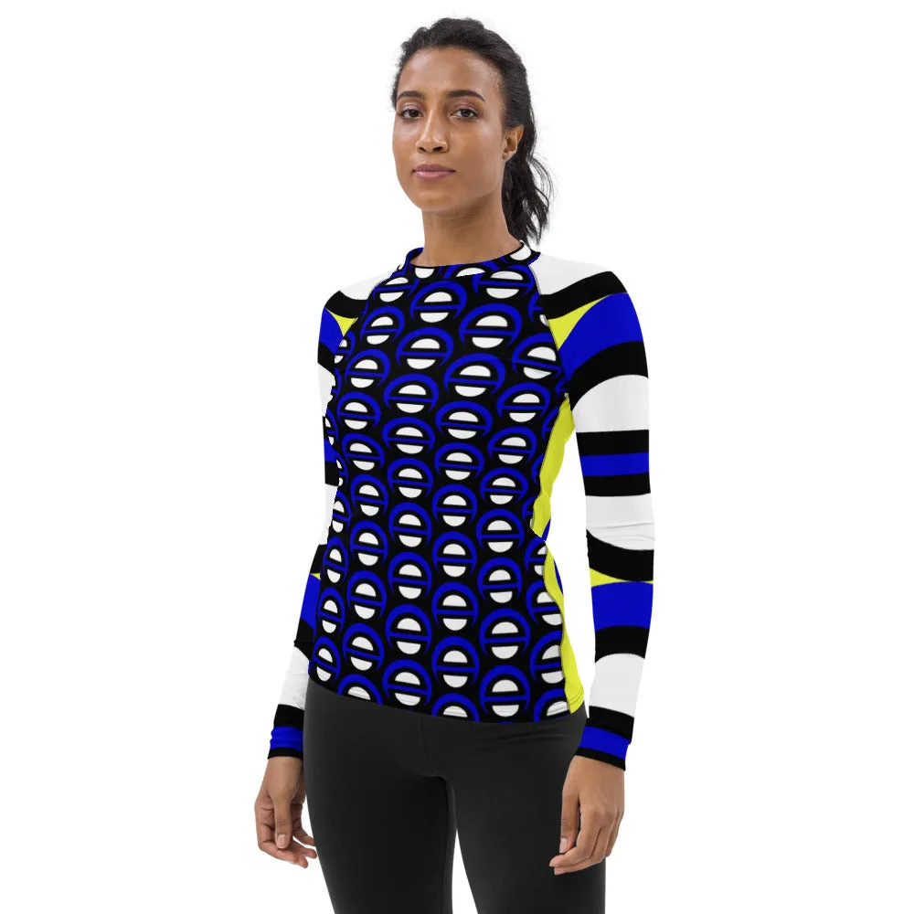 Origen Destination |On-Arrival Point of Origen Women's Blu-light/Yellow Rash Guard