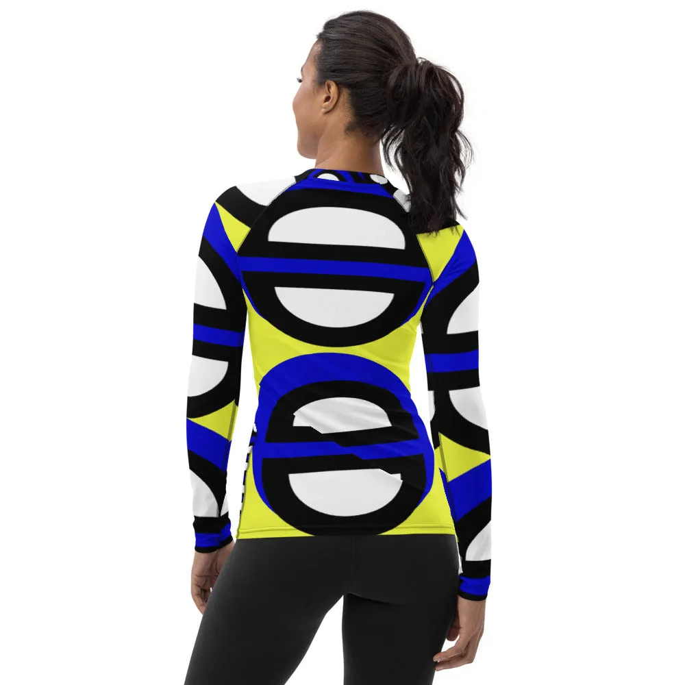 Origen Destination |On-Arrival Point of Origen Women's Blu-light/Yellow Rash Guard