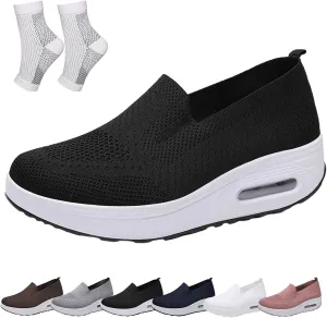 Orthopedic Shoes for Women, Orthopedic Sneakers Wide Width, Air Cushion Walking Loafers with Arch Support Slip On
