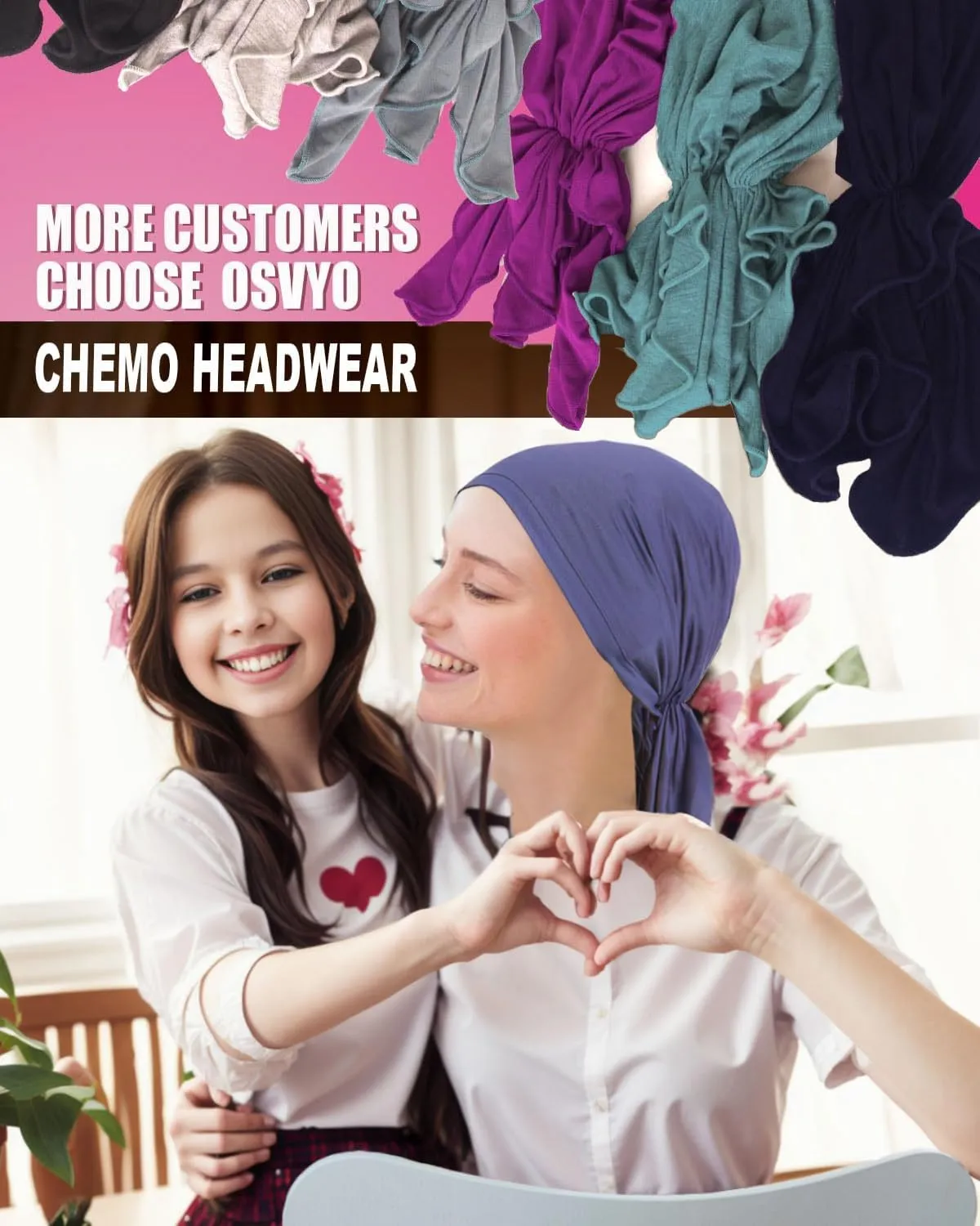 osvyo Chemo Headscarf for Women Hair Loss - Cancer Slip On Headwear Turbans Sealed Packaging
