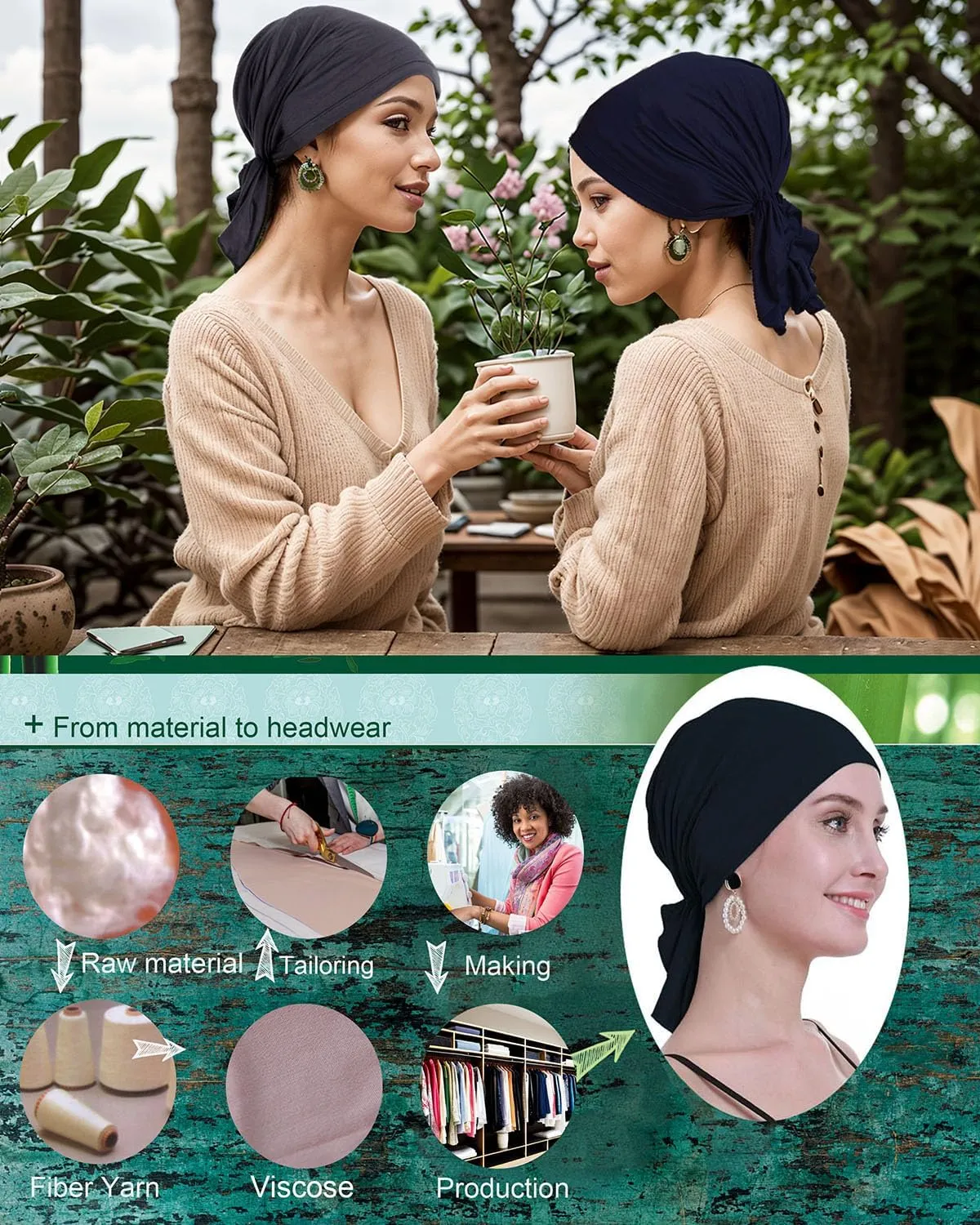 osvyo Chemo Headscarf for Women Hair Loss - Cancer Slip On Headwear Turbans Sealed Packaging