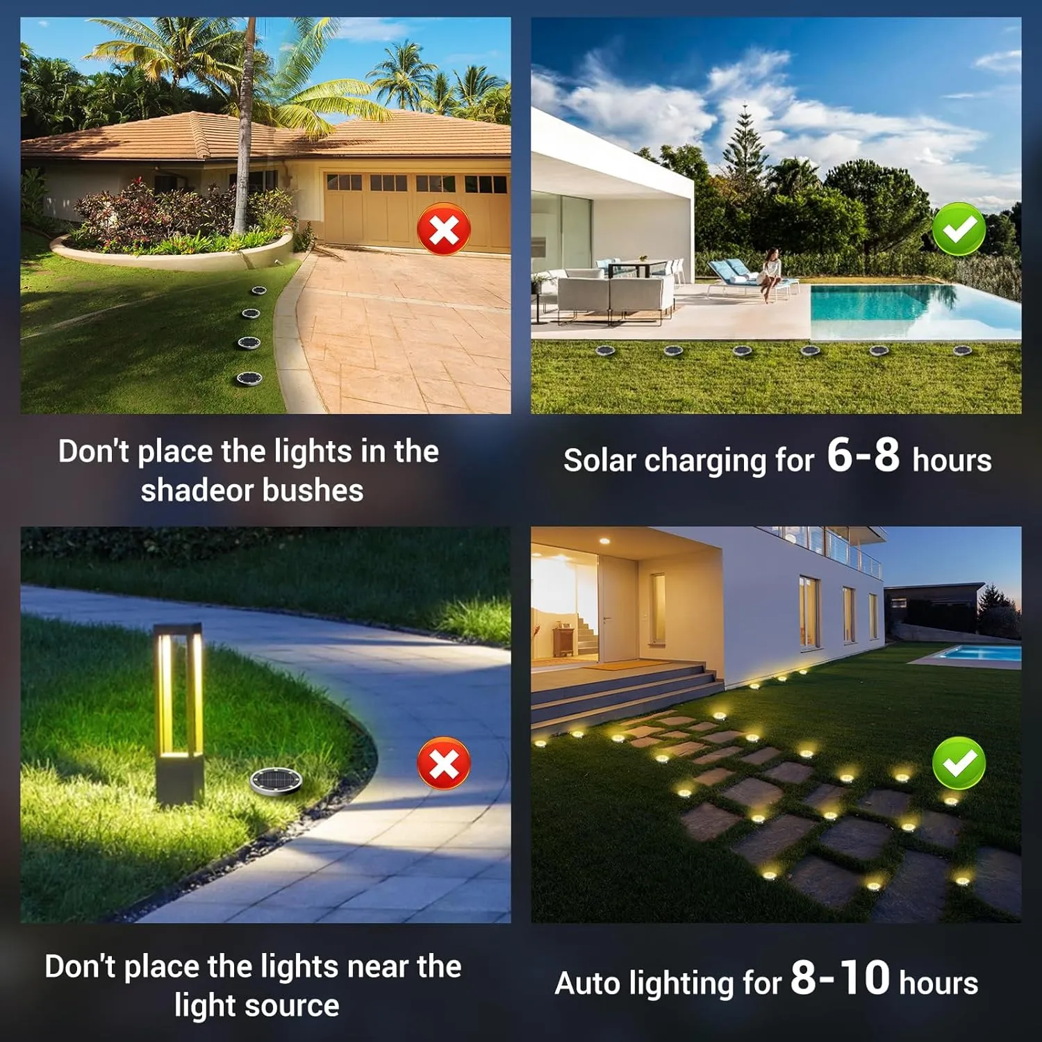 Peasur Mini Solar Ground Lights Outdoor, 12 Pack Flat Solar Powered Disc Lights, IP68 Waterproof, Anti-Rust, Landscape Lighting for Pathway Garden Yard Lawn Walkway Landscape Driveway, Warm White