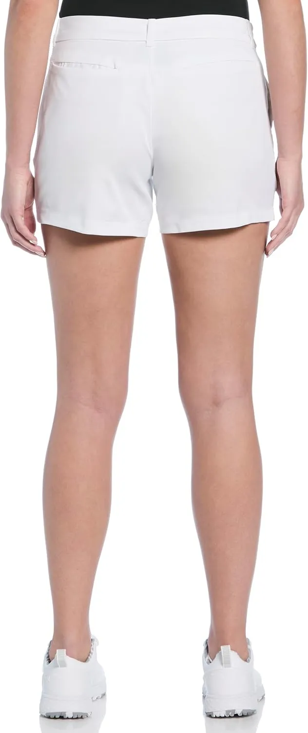 PGA TOUR Women's 4.5" Woven Golf Shorts with Satin Fabric, Moisture-Wicking, Sun Protection, Regular Fit