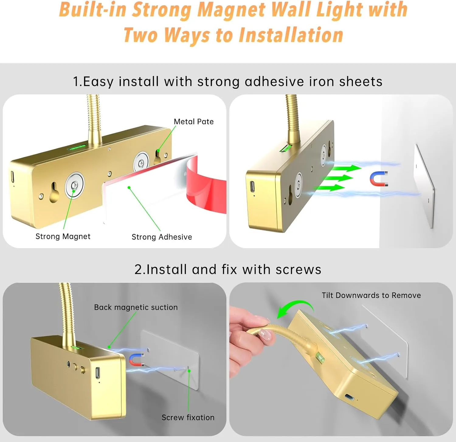 Picture Light with Remote, 15.35inch Wireless Rechargeable Battery Wall Light for Paintings, 3 Colors Paintings Light Dimmable and Timer Metal Art Light for Display, Wall, Artwork, Gallery (Gold)