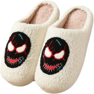 Plush Slippers for Women and Men - Cozy Indoor Slip-On House Shoes - Soft Winter Cotton Slippers with Cute Designs
