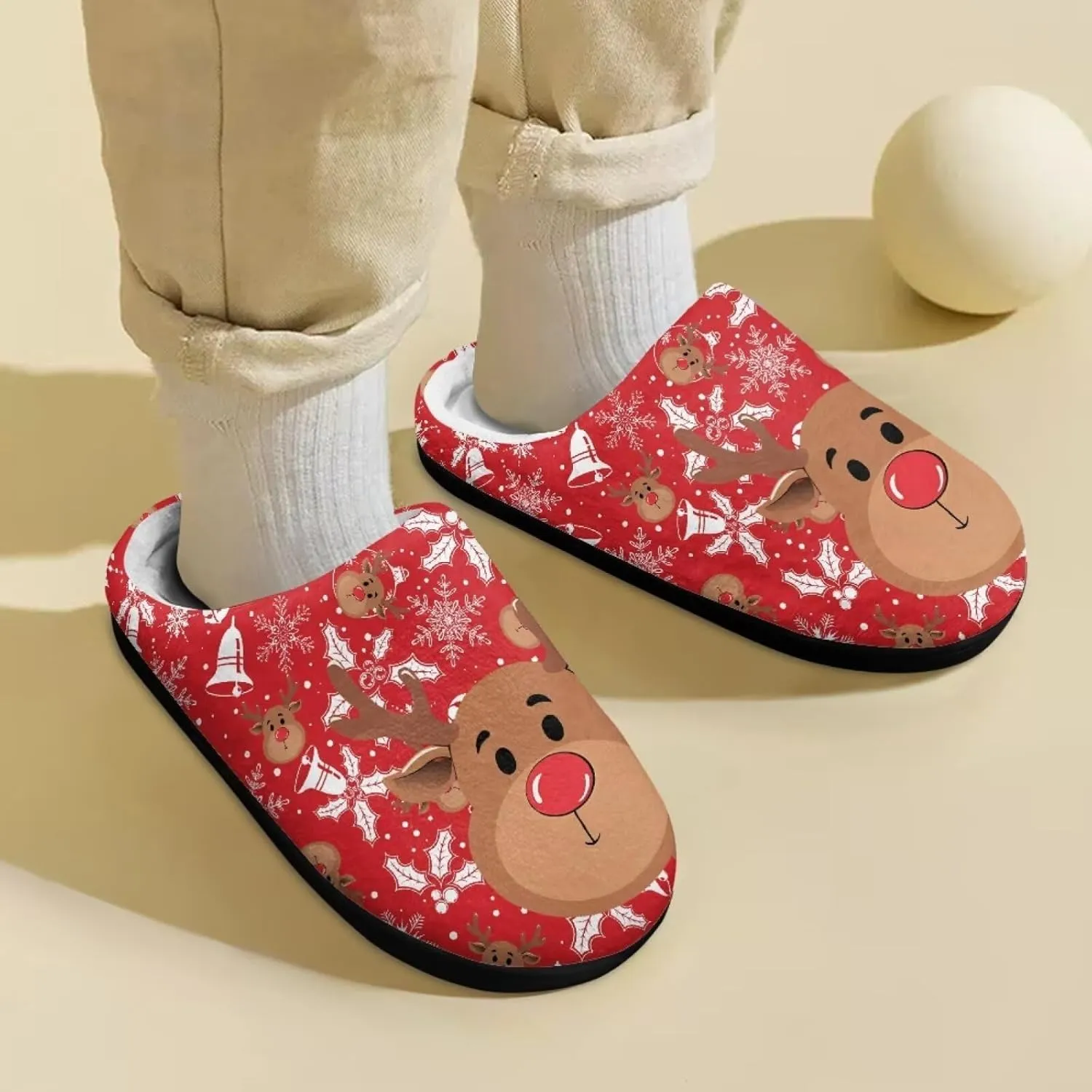 Polero Cute Printed Kids Slippers - Soft Plush Winter Slip On House Slippers