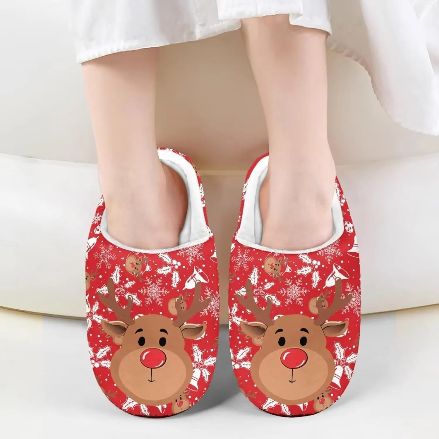 Polero Cute Printed Kids Slippers - Soft Plush Winter Slip On House Slippers