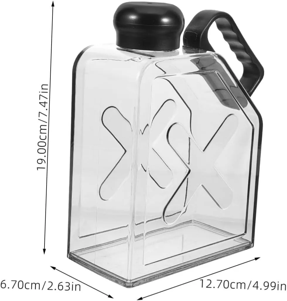 POPETPOP 5pcs Portable Flat Water Bottle Reusable Travel Flask Leakproof A5 Bottle for Bag Travel