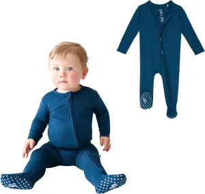 Posh Peanut Baby Boy Footie Pajamas - Soft Viscose Made from Bamboo 2 Way Zipper Sleepers & Onesies