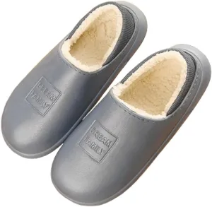 Premium Comfort Closed Back Thermal EVA Non Slip Men's Fuzzy House Slippers Inddor Soft Warm Shoes Cushion Sole