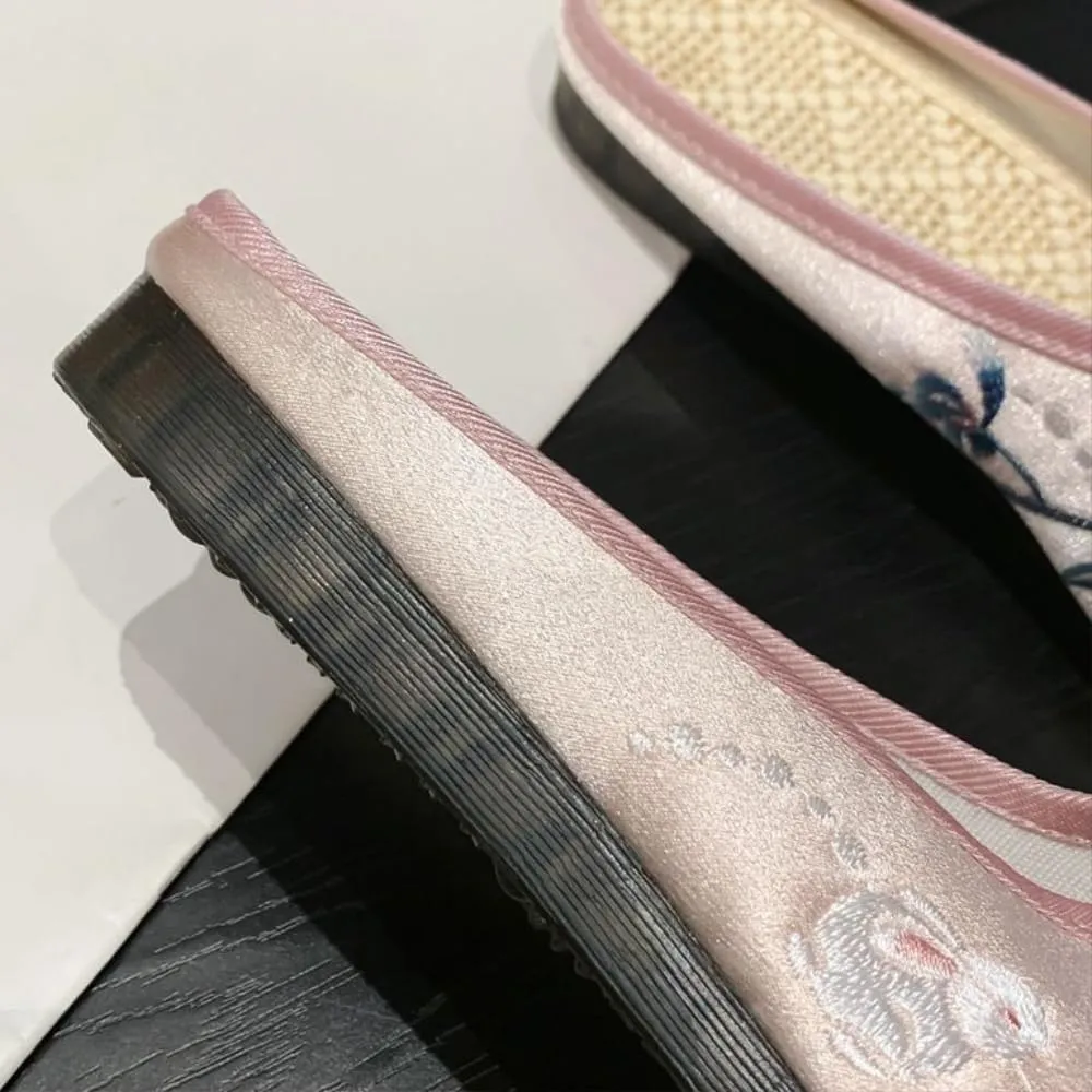 Premium Luxury Asian Satin Silk All Seasons Comfort Women's House Slippers Non Slip Indoor Outdoor Soft Home Slip On Shoes