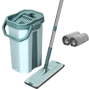Premium selection System Mop Flexible Squeeze 360° Microfiber Privacy-focused Hands-Free Spin Head Flat
