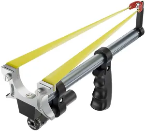 Professional Slingshot, Straight Rod High Precision Telescopic High Power Red Infrared Light Catapult with Flat Rubber Band, Alloy Outdoor Hunting Slingshots
