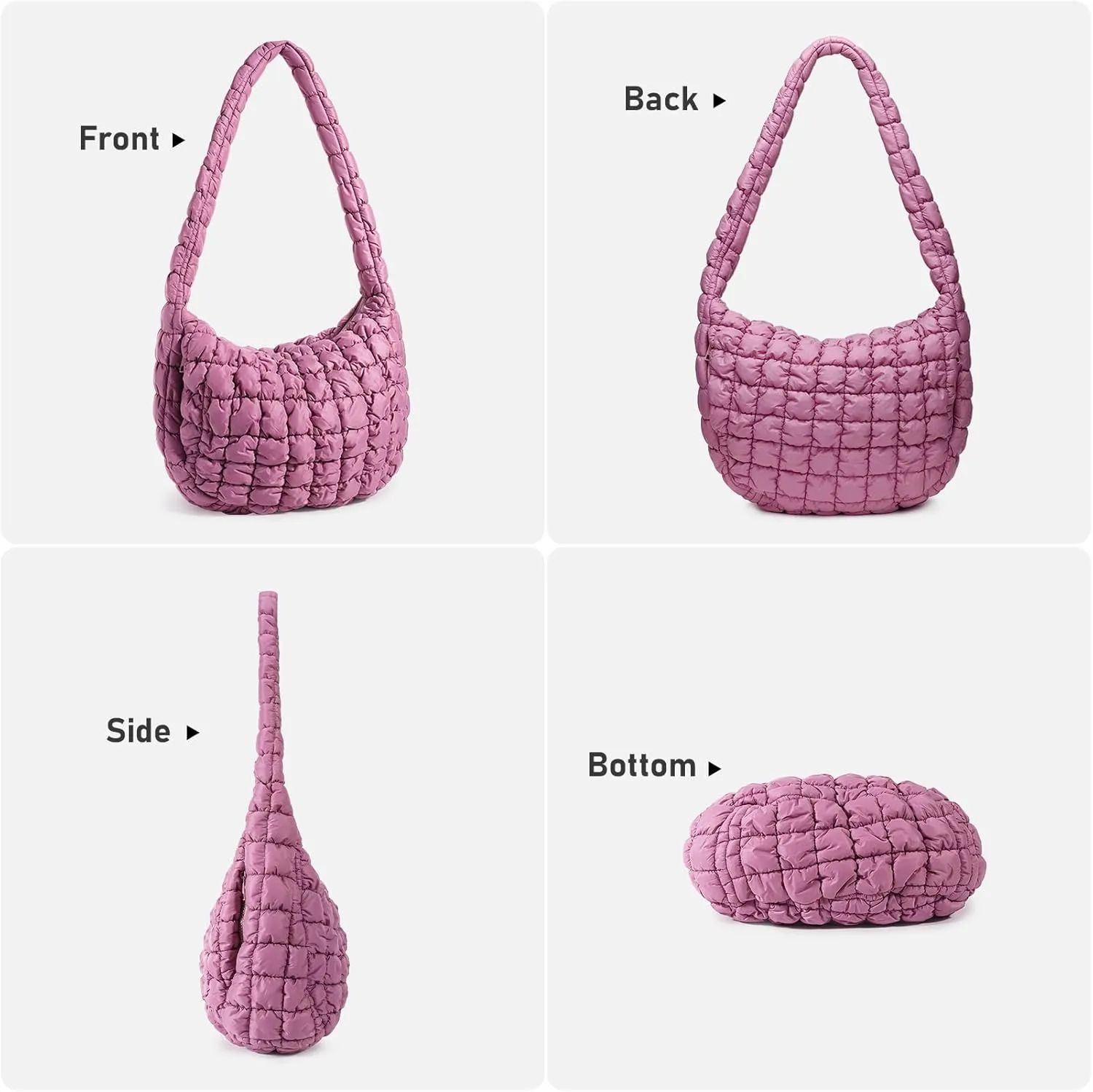 Puffer Bag for Women,Large Lightweight Quilted Tote Bag for Women Puffy Hobo Crossbody Handbags with Padding,Zip Pockets