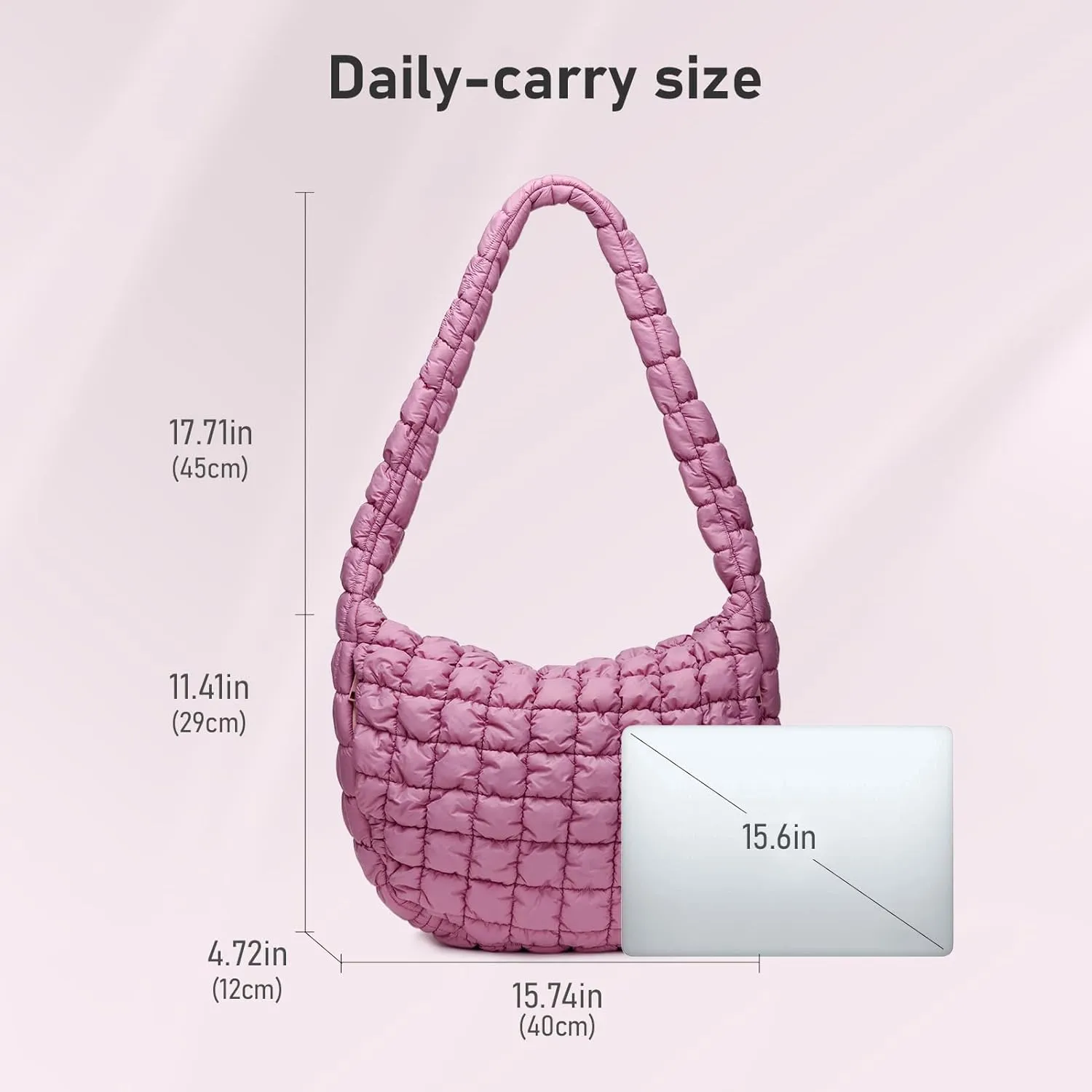 Puffer Bag for Women,Large Lightweight Quilted Tote Bag for Women Puffy Hobo Crossbody Handbags with Padding,Zip Pockets