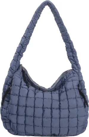 Puffer Tote Bag for Women Large Quilted Carryall Bag Soft Puffy Crossbody Lightweight Shoulder Handbags Work Travel