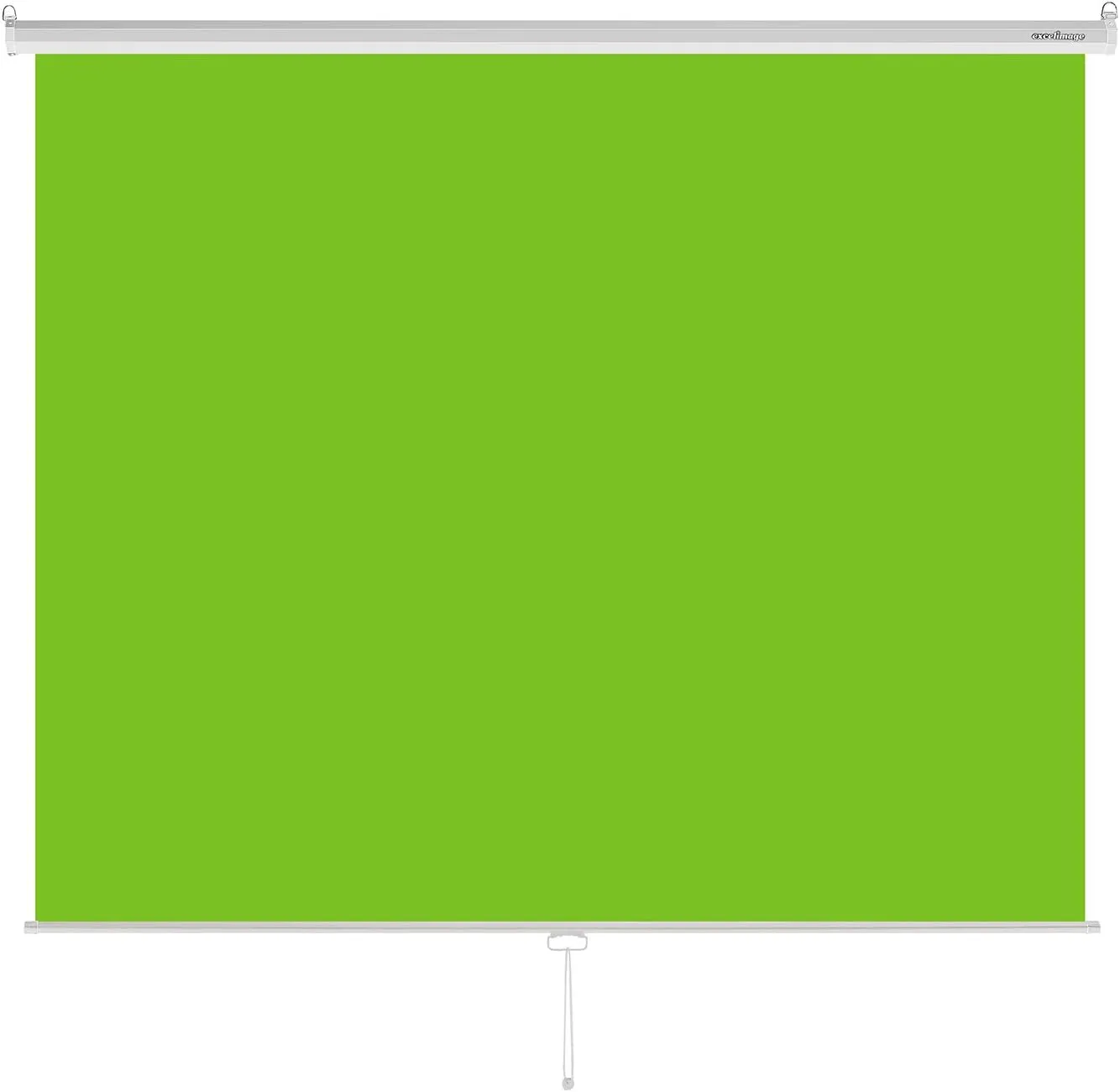 Pull-Down Green Screen Backdrop, 79”x75” Auto-Locking Chroma Key Panel with Wrinkle-Resistant Green Fabric for YouTube Videos, Music Videos, Photography, TIK Tok, or Gaming (White)