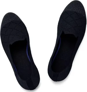 Puxowe Ballet Flats for Women - Stretch Knit Slip-On Low Wedge Shoes, Soft Round Toe Design for Office, Travel & Daily Walking