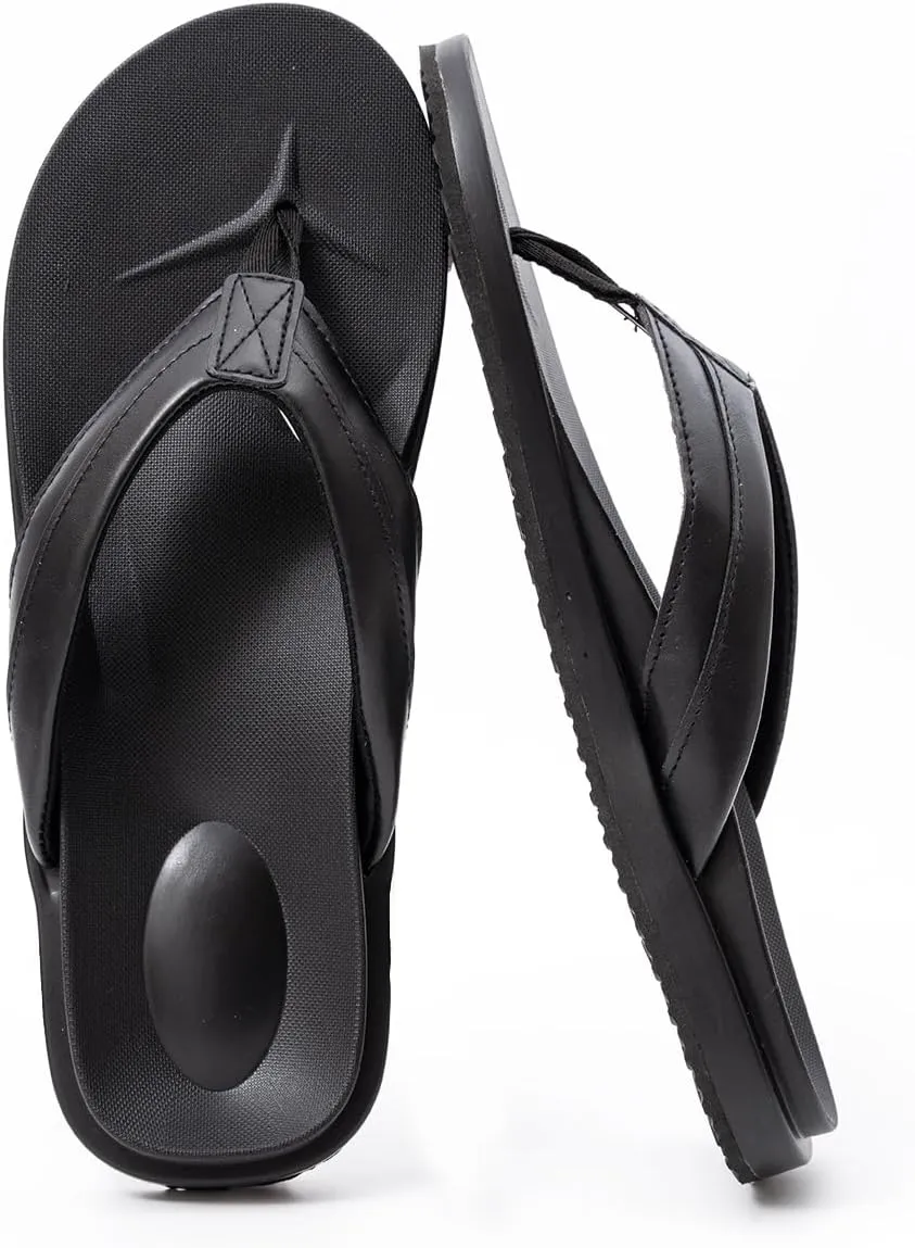 QIGEGE Flip Flop For Men with Arch Support Ultra Soft Cushion Footbed Slip On Lightweight Comfortable Thick Yoga Mat Thong Sandals Beach Thong Slides