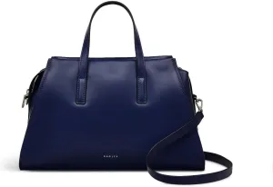 RADLEY London Drapers Road Women's Medium Leather Ziptop Satchel Bag, Evenfall