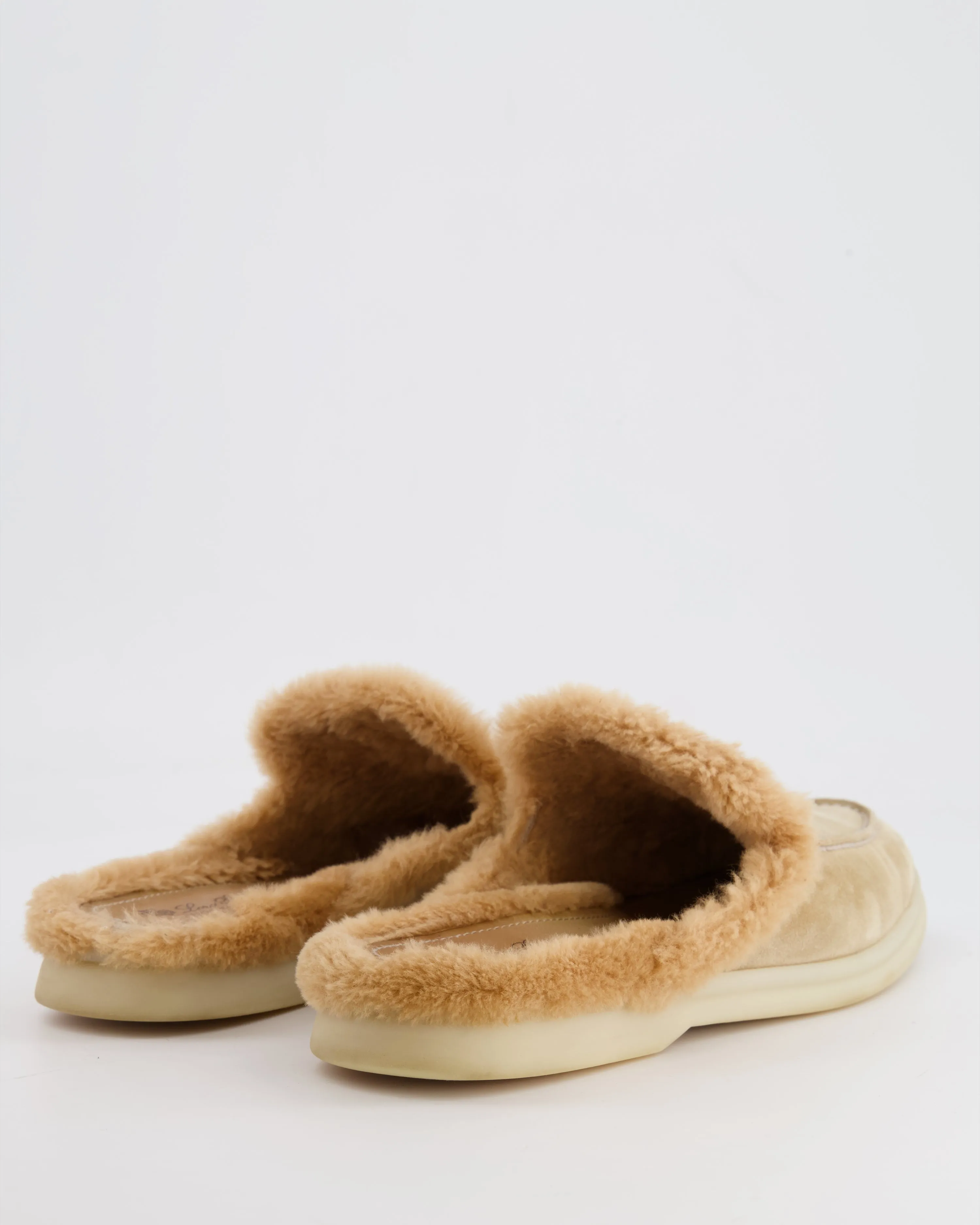 *RARE* Loro Piana Charms Walk Babouche Loafer in Windy Dunes Suede and Fur Size EU 39.5 RRP £1,600