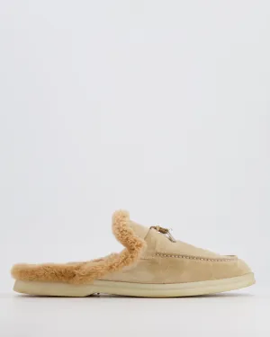 *RARE* Loro Piana Charms Walk Babouche Loafer in Windy Dunes Suede and Fur Size EU 39.5 RRP £1,600