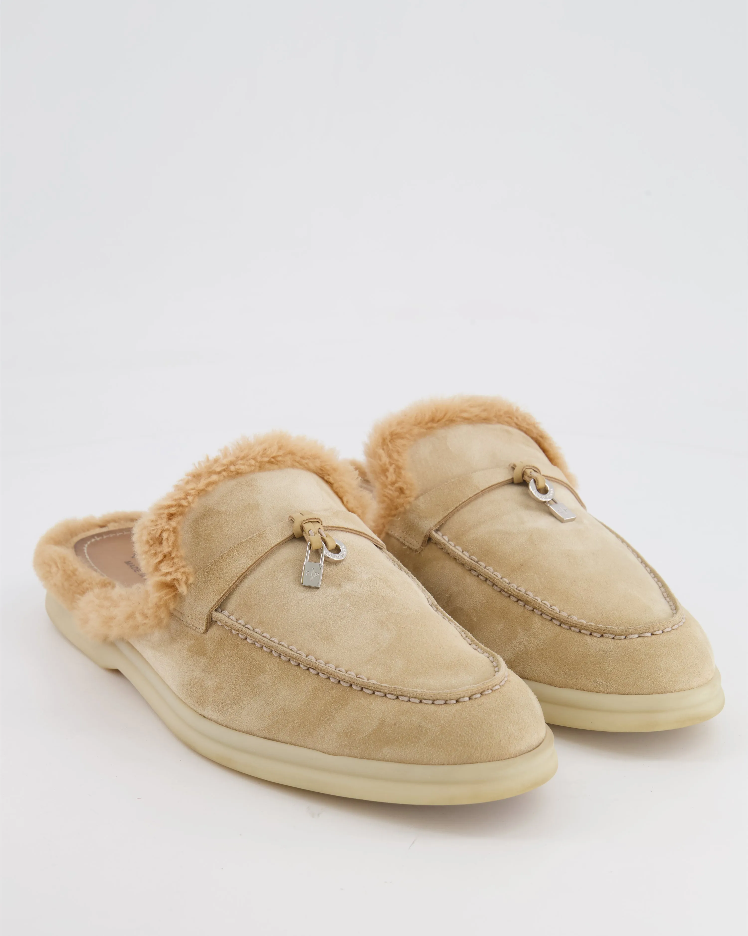 *RARE* Loro Piana Charms Walk Babouche Loafer in Windy Dunes Suede and Fur Size EU 39.5 RRP £1,600