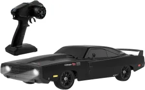 RC Drift Car 1/10 70KM/H Hobby Grade Racing Car Brushless 2.4G Full Proportional Retro Flat On-Road Racing LED Searchlight RC Vehicle 4WD ESC Metal Chassis ESP Gyro Truck for Adult (Black)