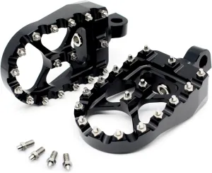 Real Anti-Skid CNC Wide Fat Footpegs Foot Pegs 360°Rotating MX Custom Chopper Bobber Style Footrests For Harley Dyna Sportster Fatboy Iron 883