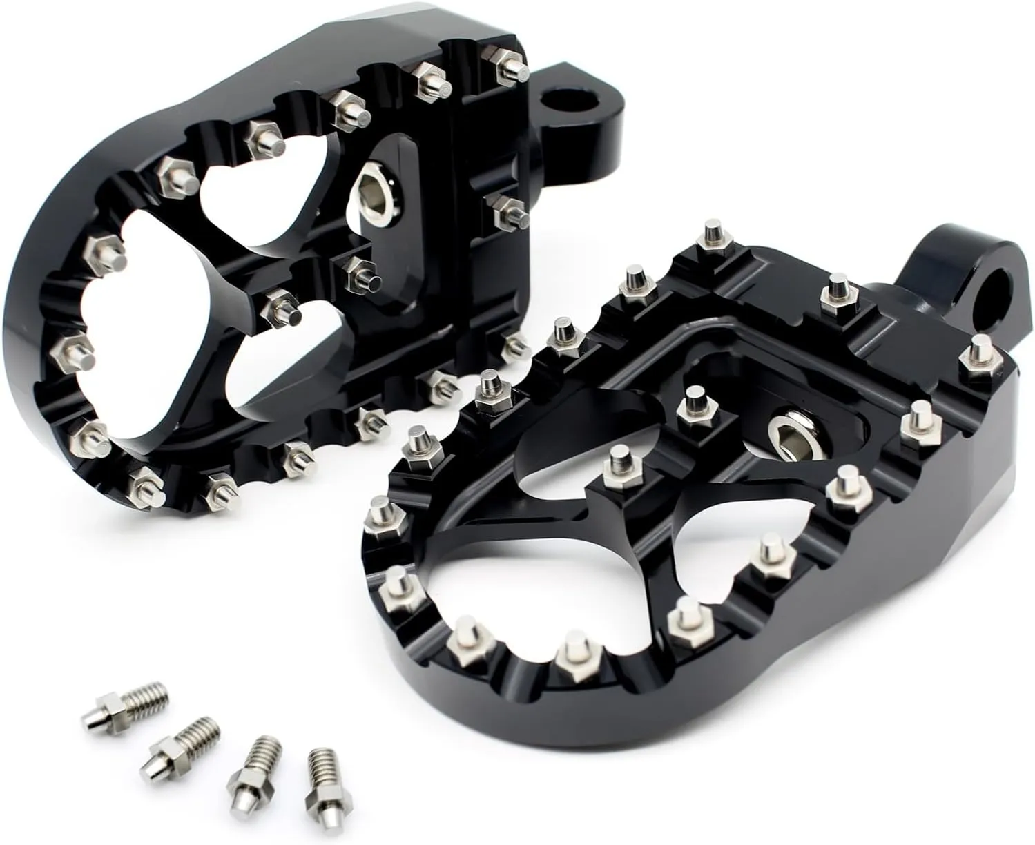 Real Anti-Skid CNC Wide Fat Footpegs Foot Pegs 360°Rotating MX Custom Chopper Bobber Style Footrests For Harley Dyna Sportster Fatboy Iron 883