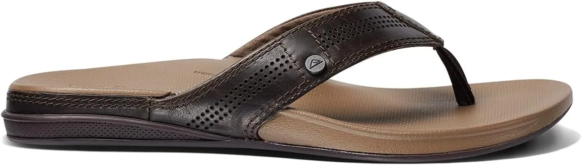 REEF Cushion Lux Men's Flip Flop, Ultra Soft Cushion Footbed, Full Grain Leather Strap