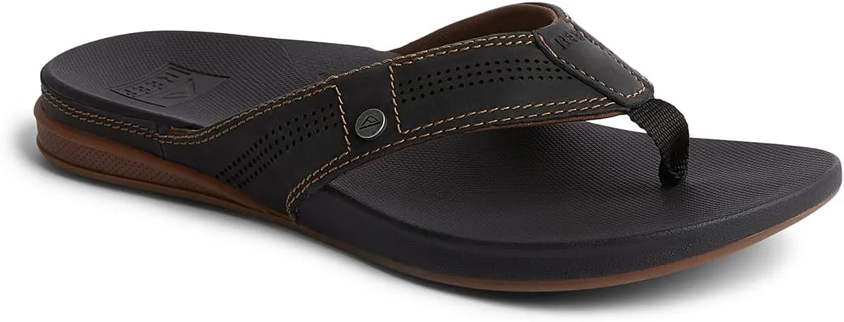 REEF Cushion Lux Men's Flip Flop, Ultra Soft Cushion Footbed, Full Grain Leather Strap