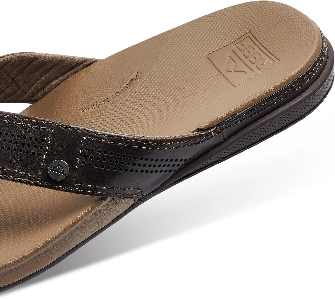 REEF Cushion Lux Men's Flip Flop, Ultra Soft Cushion Footbed, Full Grain Leather Strap