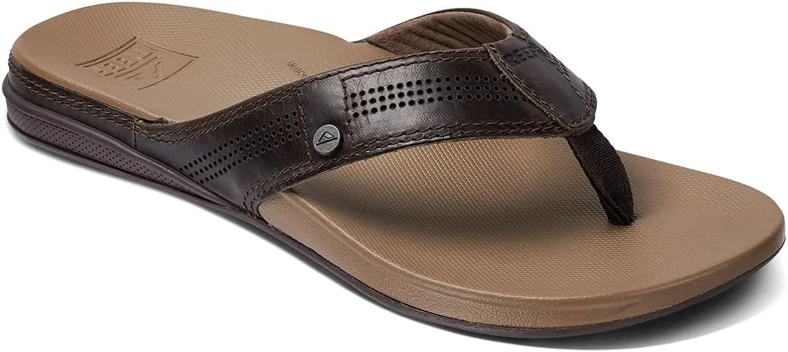 REEF Cushion Lux Men's Flip Flop, Ultra Soft Cushion Footbed, Full Grain Leather Strap