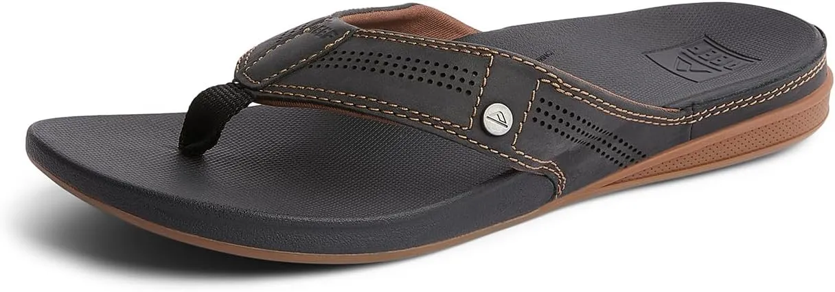 REEF Cushion Lux Men's Flip Flop, Ultra Soft Cushion Footbed, Full Grain Leather Strap