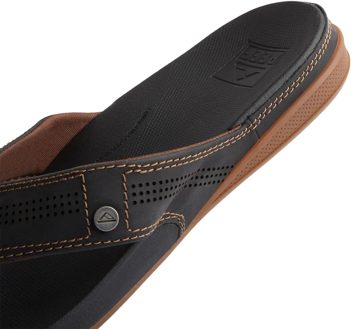 REEF Cushion Lux Men's Flip Flop, Ultra Soft Cushion Footbed, Full Grain Leather Strap