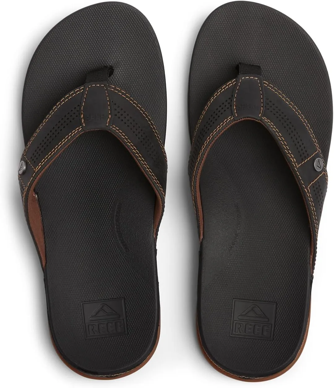 REEF Cushion Lux Men's Flip Flop, Ultra Soft Cushion Footbed, Full Grain Leather Strap