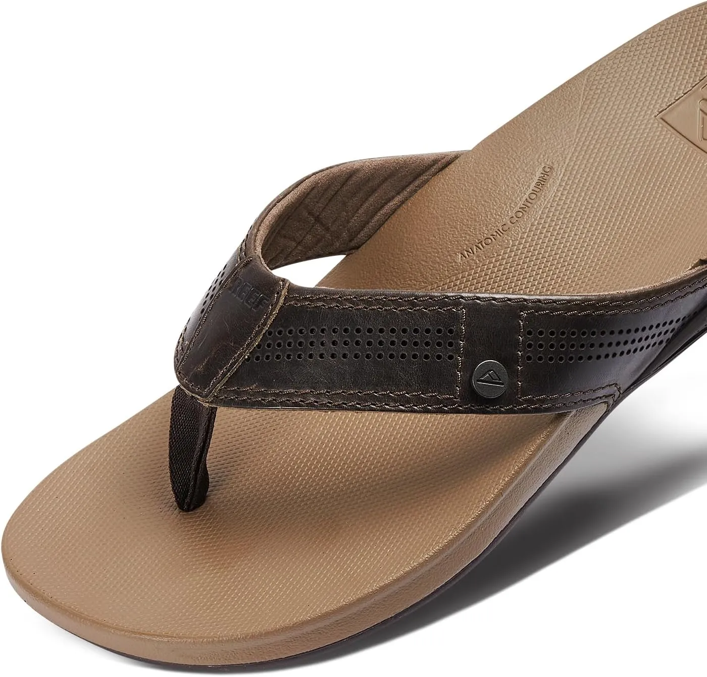 REEF Cushion Lux Men's Flip Flop, Ultra Soft Cushion Footbed, Full Grain Leather Strap