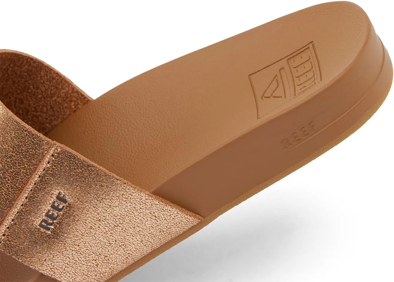 Reef Women's Vista Fashion Slide Sandal, Vegan Leather Strap, Ultra Soft Cushion Footbed