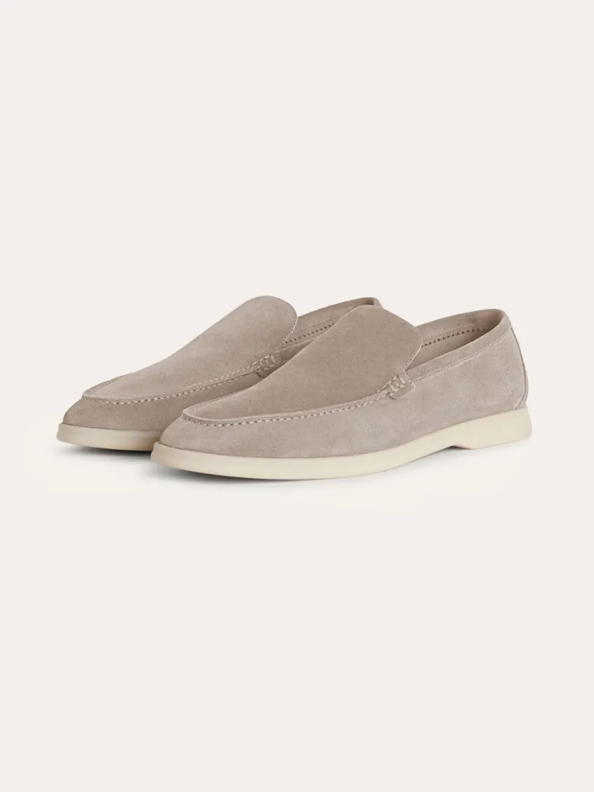 Refined Suede Loafers – Beige Sable
