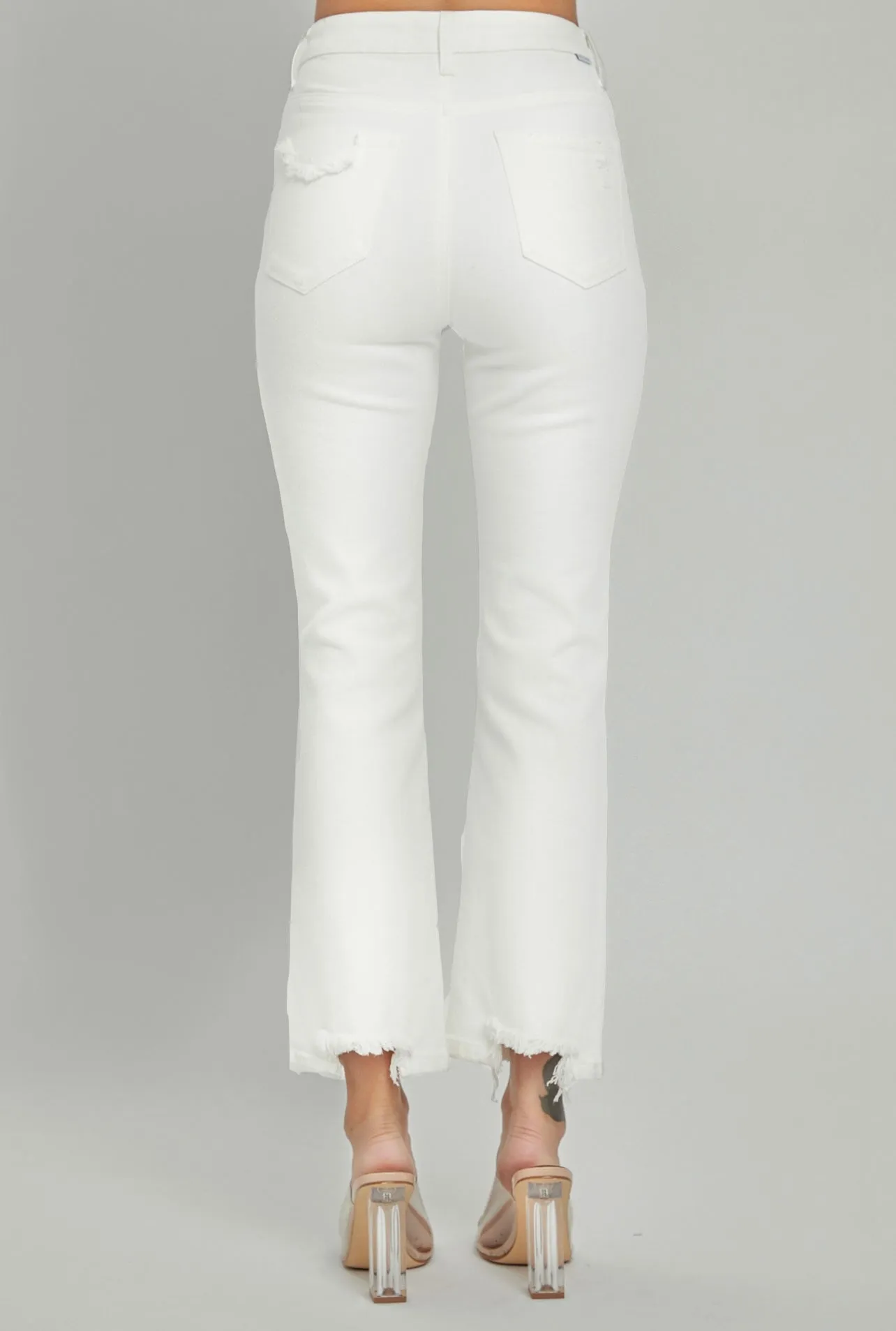 Risen White Distressed Denim