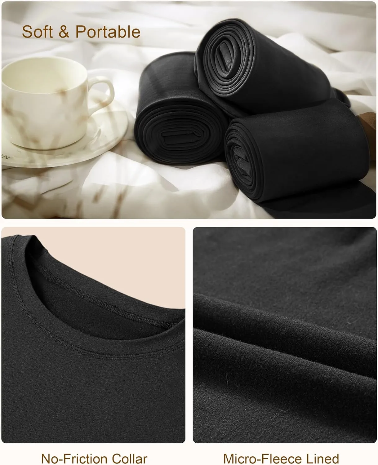 Roadbox Thermal Underwear for Women - Long Johns Fleece Lined Top & Bottom Sets Skiing Base Layer Cold Weather Winter